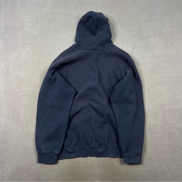 Vintage Nike Center Swoosh Blue Sweatshirt Hoodie Relaxed Fit - Picture 2 of 4